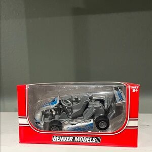Silver and Blue Toy Gokart